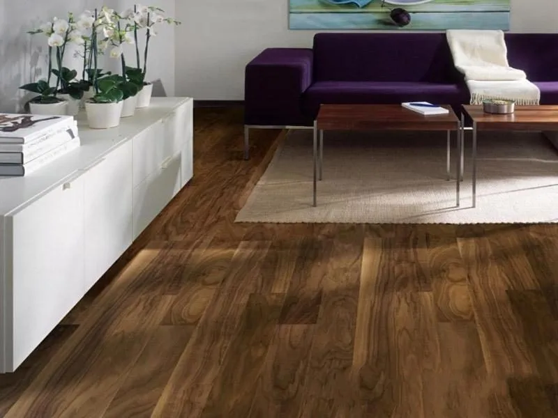 Parchet triplustratificat nuc, lacuit, 1200x125x10 mm, Kahrs Unity Garden