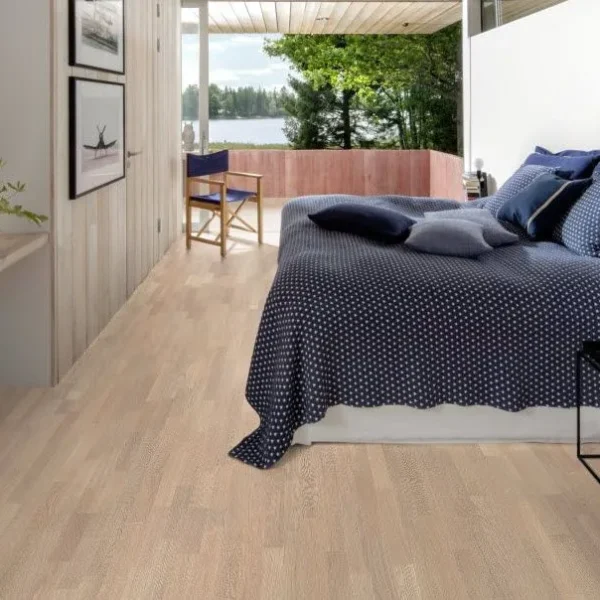 Parchet triplustratificat stejar, alb mat, 2266x188x14 mm, Soft White, Karelia