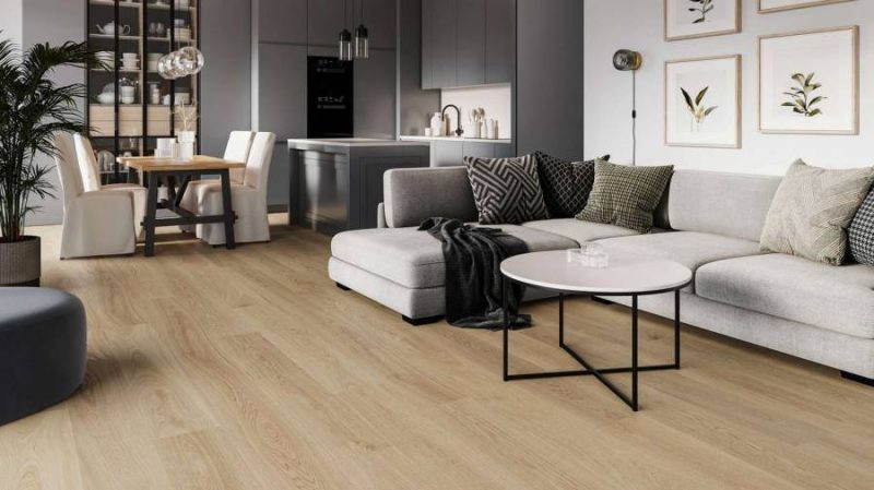 Parchet SPC, stejar bej, 6 mm, Barlinek Flax Oak Next Step, 228.6x6x1523 mm