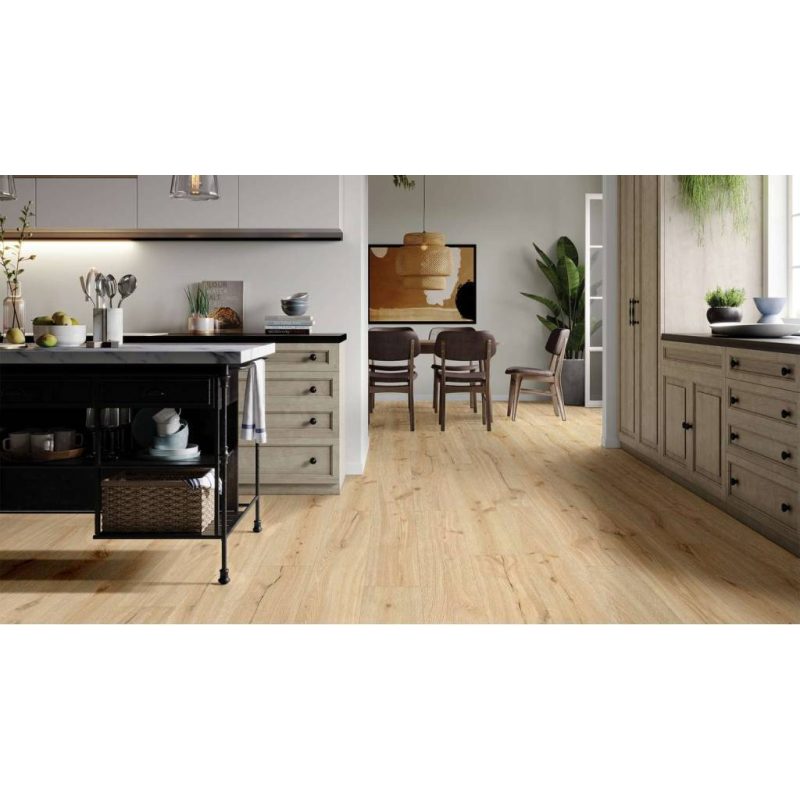 Parchet SPC, stejar bej deschis, 5 mm, Barlinek Sand Oak Next Step, 228.6x5x1523 mm