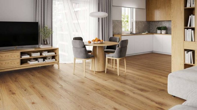 Parchet SPC, stejar rustic, 5 mm, Barlinek Cinnamon Oak Next Step, 228.6x5x1523 mm