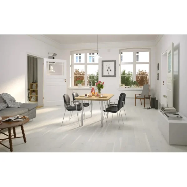 Parchet stratificat  Alaska Piccolo/Capuccino scurt 110 stejar lac mat crem 1.1 m x 110 mm x 14 mm Barlinek