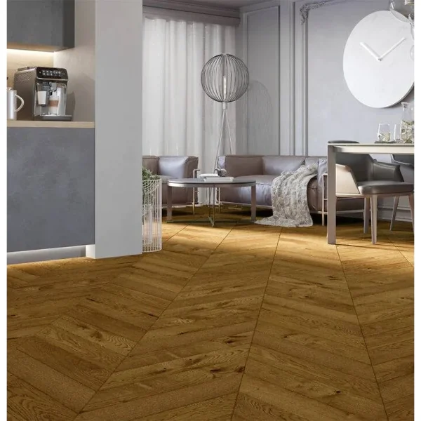 Parchet Stratificat Stejar, Honey Chevron 130, 725x130x14 mm Barlinek
