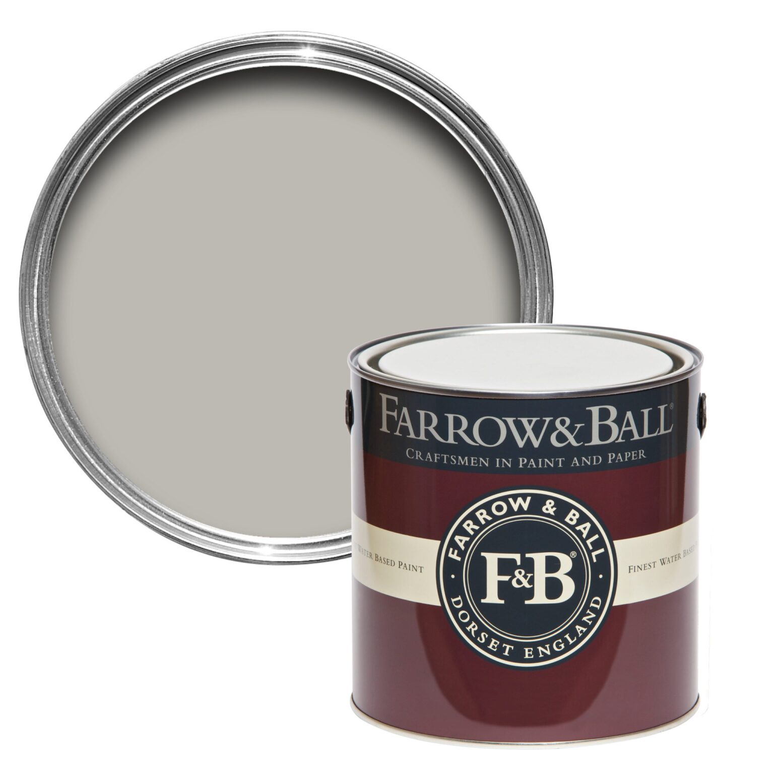 Vopsea gri mata 7 la suta luciu pentru interior Farrow and Ball Mostra Pavilion Gray No. 242 100 ml