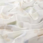 Perdele model floral alb verde albastru din poliester printat Cloud Gardisette latime material 295 cm