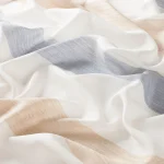 Perdele model in dungi alb albastru maro din poliester jacquard Garden Stripe Gardisette latime material 300 cm