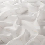Perdele model in dungi alb auriu din poliester Benito CS Gardisette latime material 300 cm