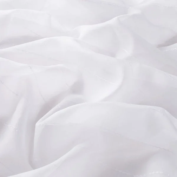 Perdele model in dungi alb din poliester Fee Gardisette latime material 300 cm