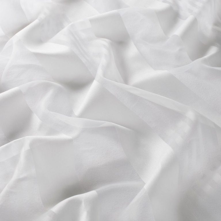 Perdele dungi alb, poliester organza, protecție solară, Joyce White, Gardisette, 300 cm