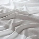 Perdele model in dungi alb gri din poliester Garden Blockstripe Gardisette latime material 300 cm