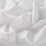 Perdele model in dungi alb gri din poliester voal Gamma Gardisette latime material 300 cm