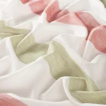 Perdele model in dungi alb rosu verde din poliester jacquard Garden Stripe Gardisette latime material 300 cm