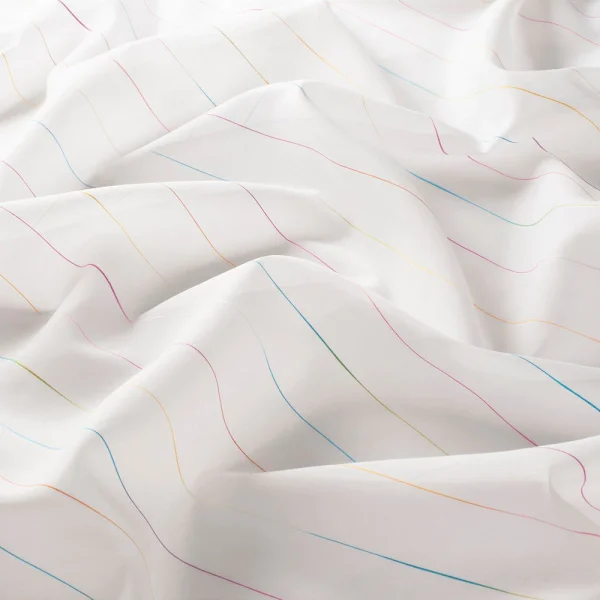 Perdele model in dungi alb roz bleu din poliester Benito CS Gardisette latime material 300 cm