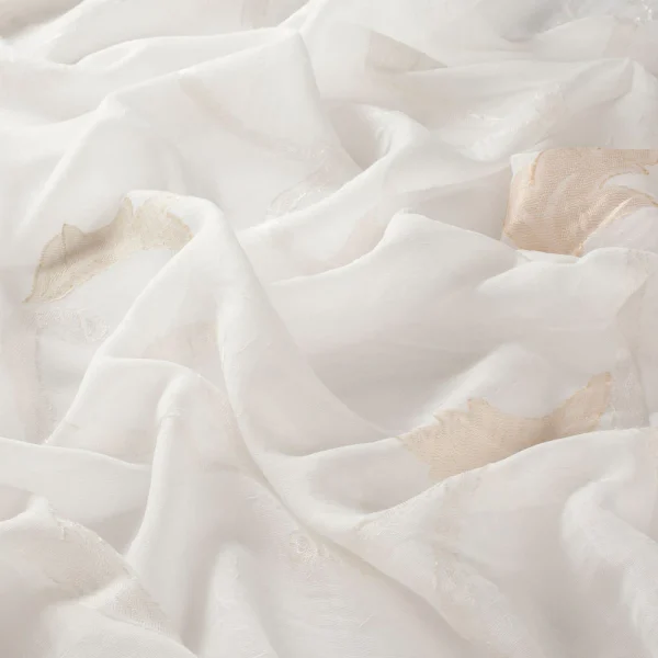 Perdele model ornamental crem bej din poliester Alegra Gardisette latime material 280 cm