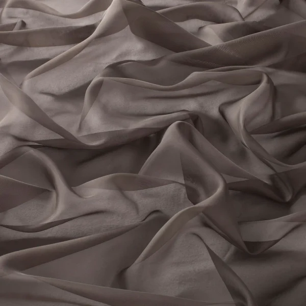 Perdele model uni maro din poliester voal Cora 300 Vol. 2 Gardisette latime material 300 cm