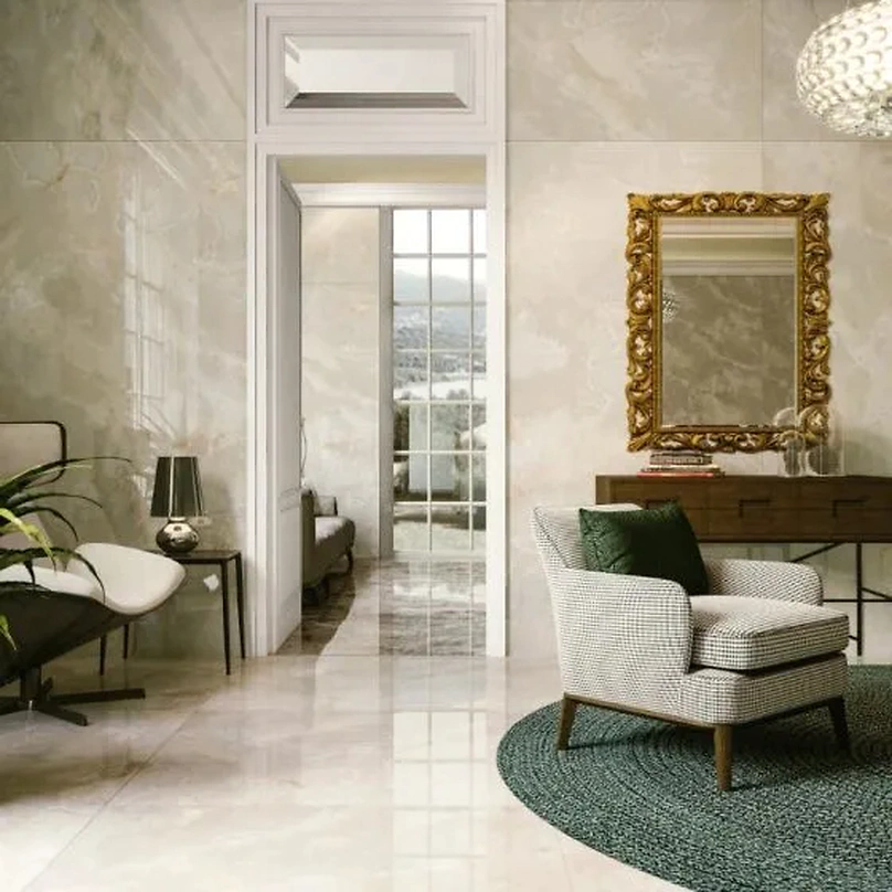 Placă Ceramică Onici Onice Avorio Lucido 60x60x10 mm Casalgrande 11950406
