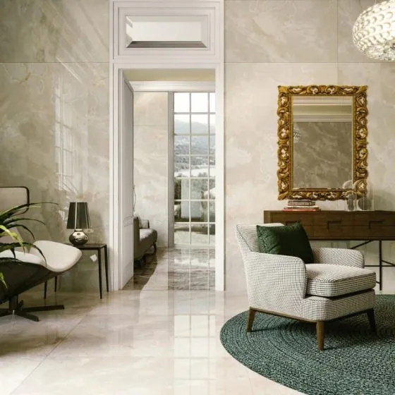 Placă Ceramică Onici Onice Avorio Lucido 60x60x10 mm Casalgrande 11950406