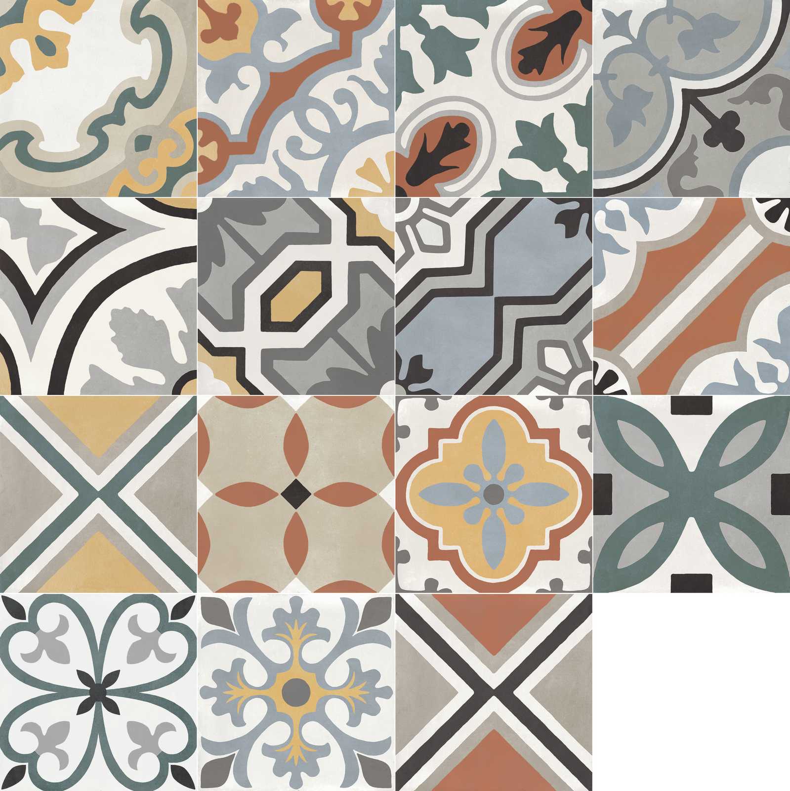 Placa decorativa Marazzi D_Segni Colore Decoro Mix Colore 20X20 cm M1L9