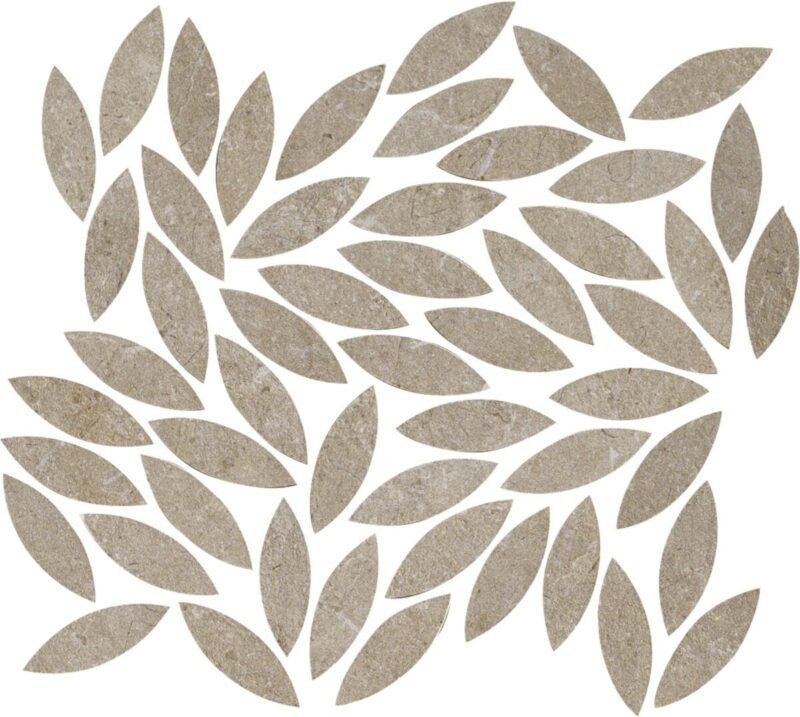 Placa decorativa Marazzi Limestone Taupe Mosaico Foglie 34.2x38 cm M8LT - imagine 2