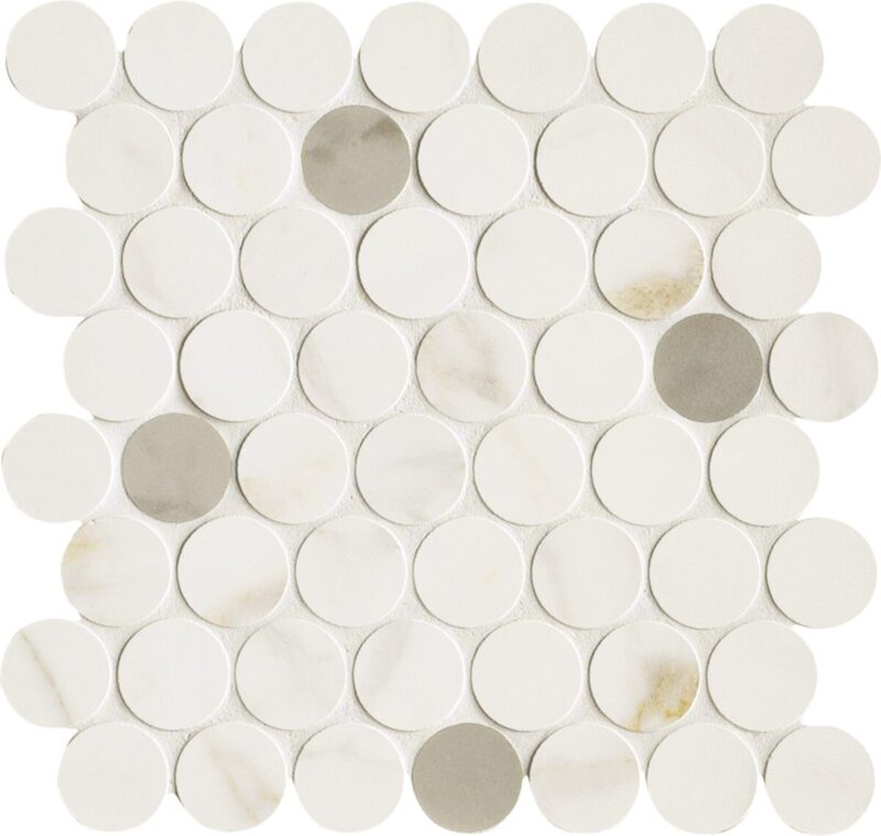 Placa decorativa Marazzi Magnifica Calacatta Gold Mosaico Circle 31X31 cm M8FU - imagine 2