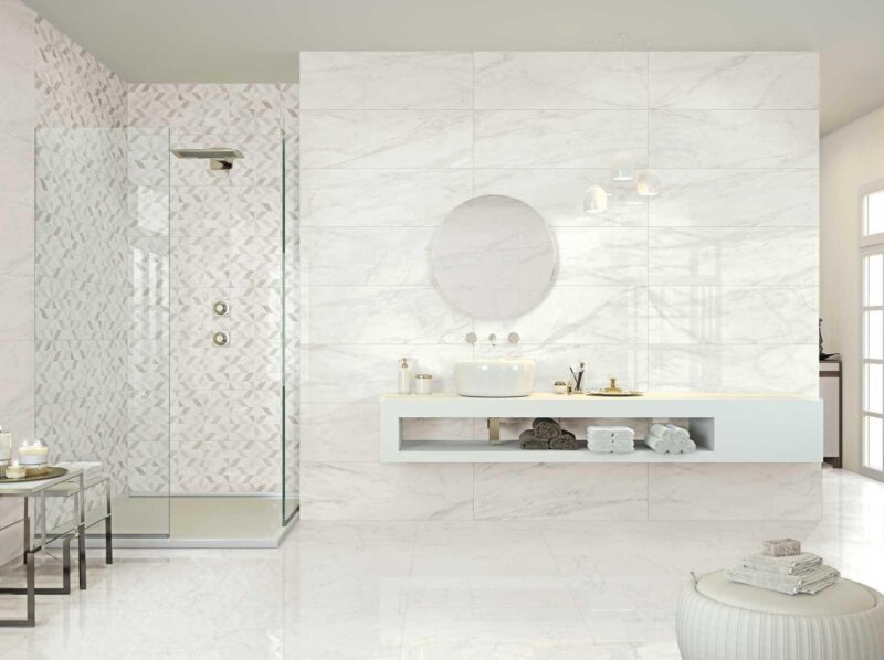 Placa decorativa Marazzi Marbleplay Decoro Naos White 30X90 cm Rectificata M4PK - imagine 3
