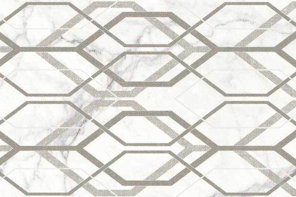 Placa decorativa, decor Net Statuarietto, Marbleplay, 30x90 cm, Marazzi, M4Q0