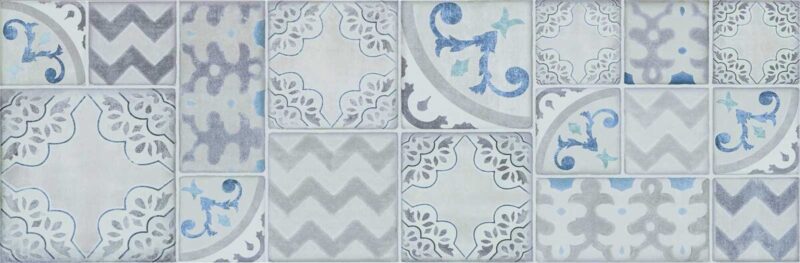 Placa decorativa Marazzi Pottery Decoro Azulejo Silver 25x76 cm MMVF