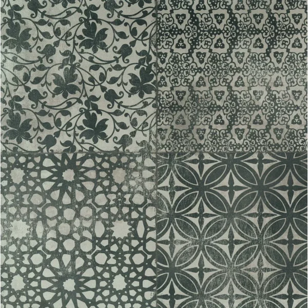 Placa decorativa design floral si geometric Marazzi Powder Decoro Liberty Freddo 75x75 cm M003