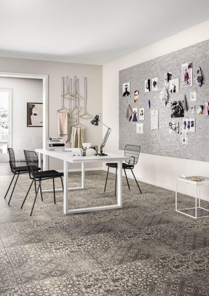 Placa decorativa design floral si geometric Marazzi Powder Decoro Liberty Freddo 75x75 cm M003
