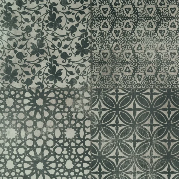 Placa decorativa design floral si geometric Marazzi Powder Decoro Liberty Freddo 75x75 cm M003
