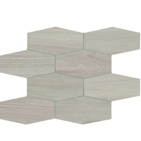 Mozaic ceramic, lemn texturat, Treverkchic Noce Tinto, Marazzi, 25x30 cm