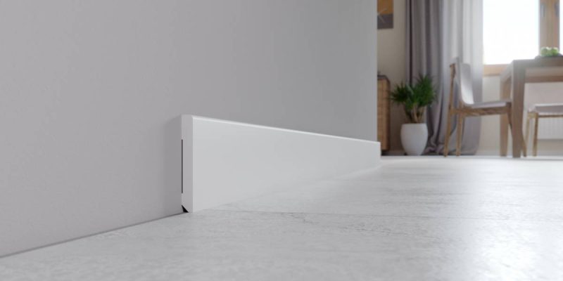 Plinta alba duropolimer Arbiton STIQ S810, rezistenta umezeala, 2200x80x10 mm
