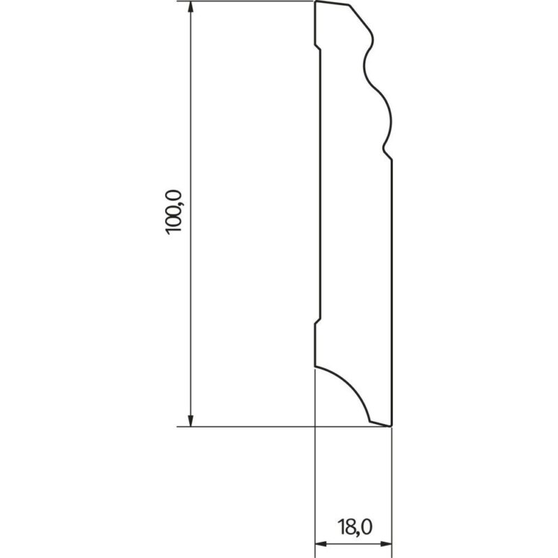 Plinta MDF EGGER alba 1036709 2400 x 18 x 100 mm