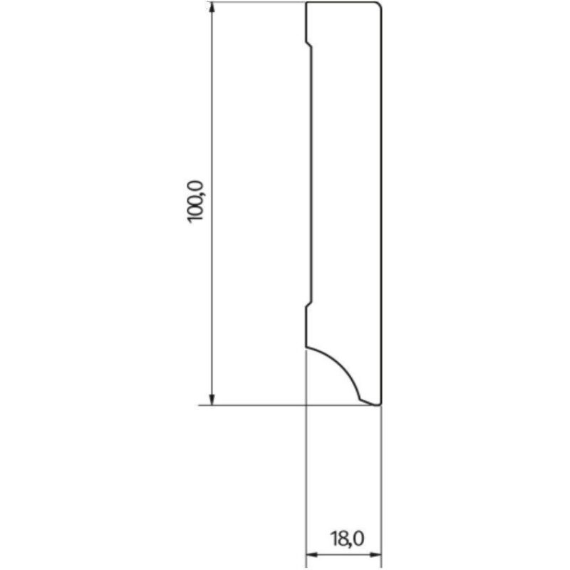 Plinta MDF EGGER alba 1483107 2400 x 18 x 100 mm