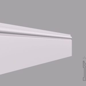 Plinta alba din poliuretan, PL01, 16x120x2000 mm