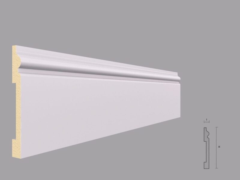Plinta alba din poliuretan PL01 16x120x2000 mm - imagine 3