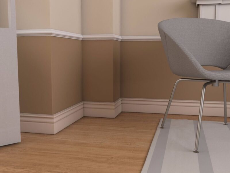 Plinta alba din poliuretan PL02 18x120x2000 mm - imagine 3