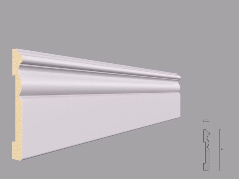 Plinta alba din poliuretan PL02 18x120x2000 mm - imagine 4