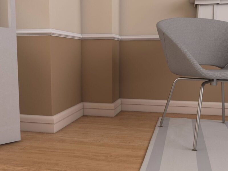 Plinta alba din poliuretan PL03 20x100x2000 mm - imagine 3