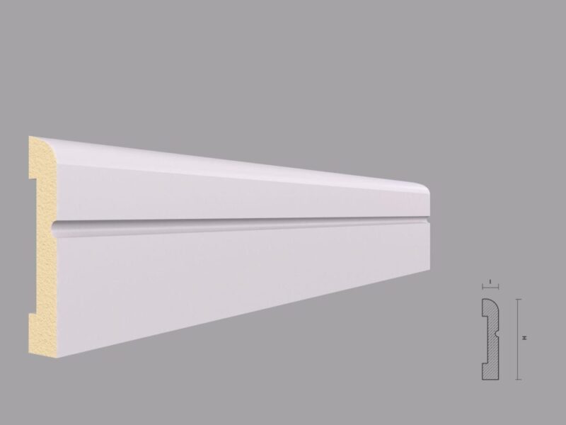 Plinta alba din poliuretan PL03 20x100x2000 mm - imagine 4