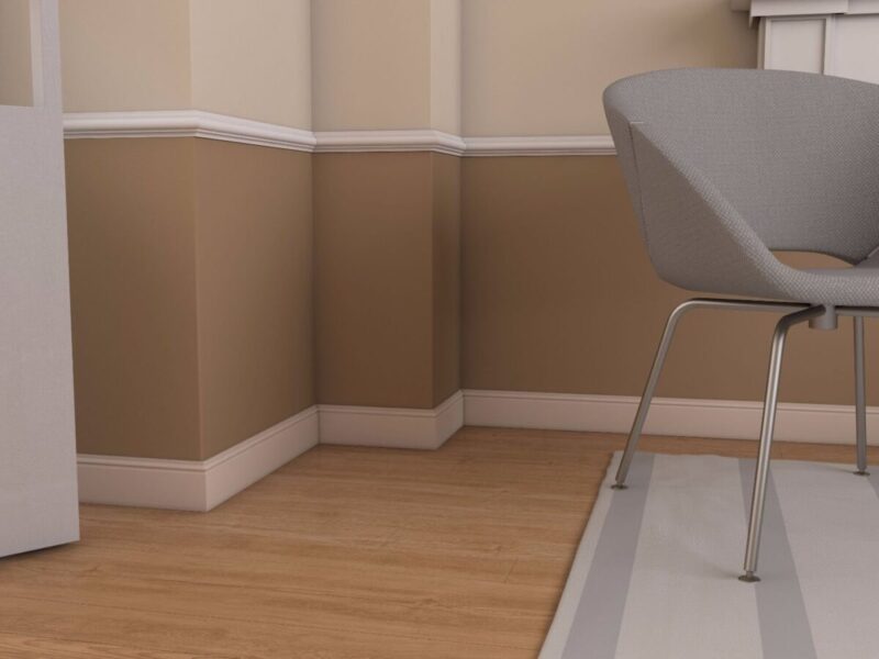 Plinta alba din poliuretan PL05 12x80x2000 mm - imagine 3