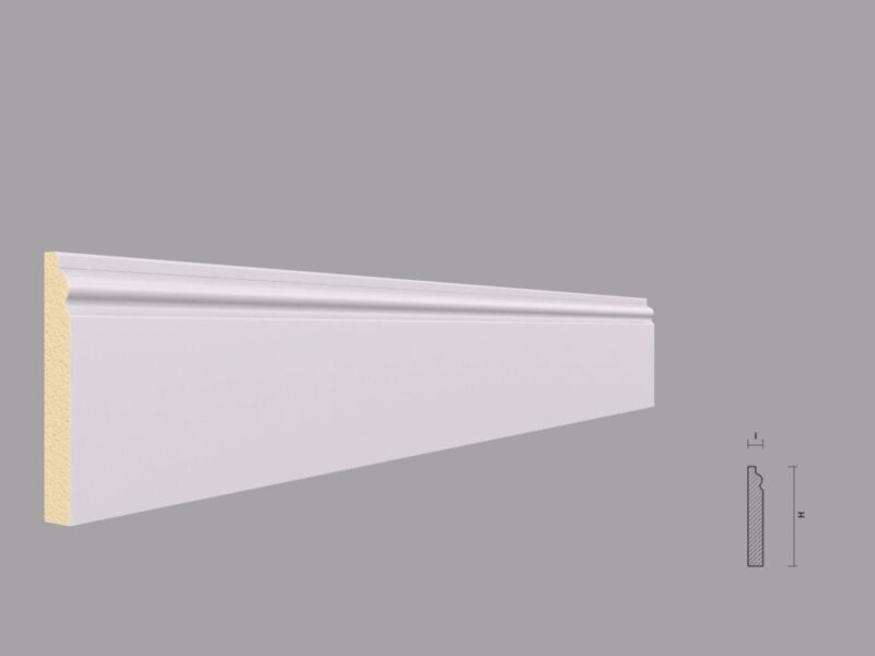 Plinta alba din poliuretan PL05 12x80x2000 mm - imagine 4