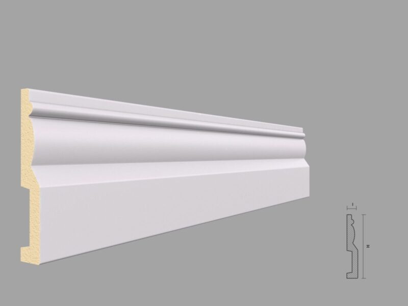 Plinta alba din poliuretan PL06 110x2000x19 mm - imagine 2
