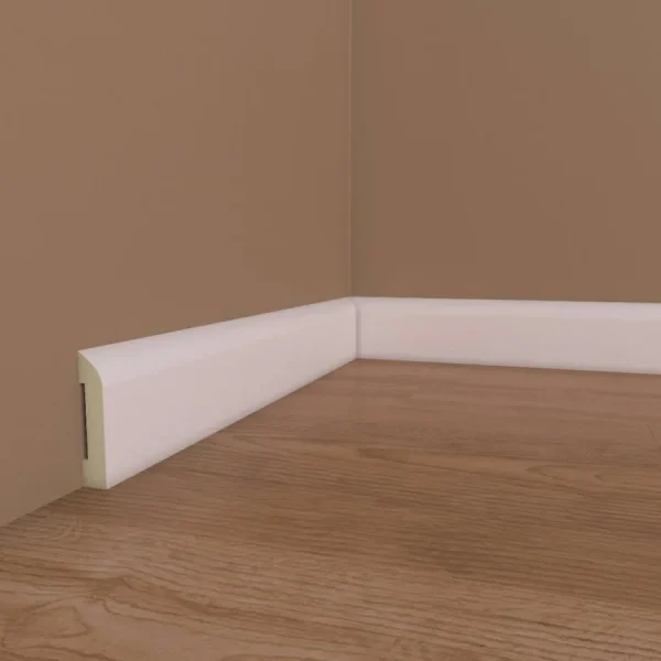 Plintă poliuretan PL08, decorativă, albă, 80x16mm, FDP