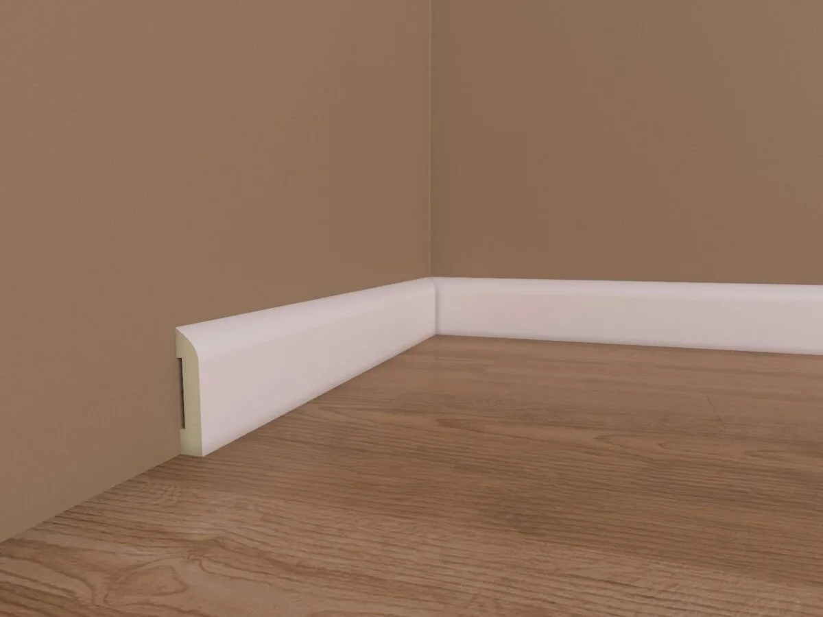 Plintă poliuretan PL08, decorativă, albă, 80x16mm, FDP
