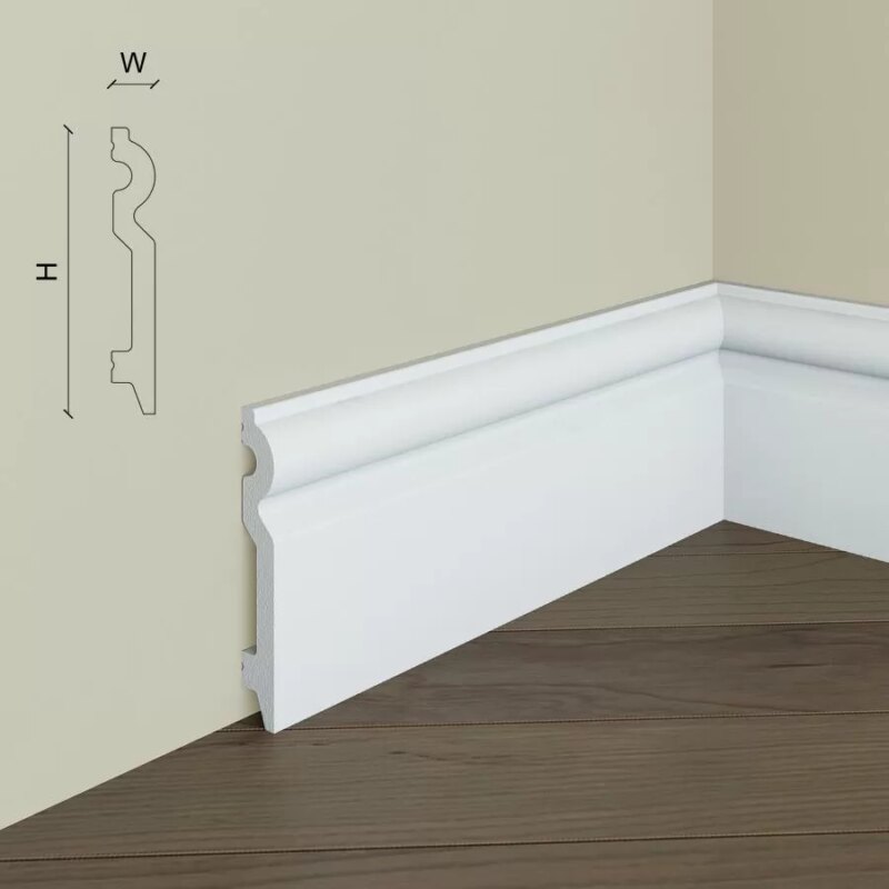 Plinta de podea Polimer rigid Manavi S8 98x15x2000 mm