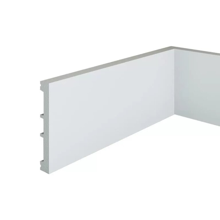 Plinta podea polimer, alba, Manavi S9, 102x16x2000 mm