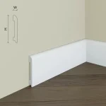 Plintă albă polimer rigid cu canal cabluri, Manavi S4, 80x13x2000 mm