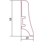 Plinta alba lemn Barlinek Folie P2018101A mm LIS-BIA-FO2-220-058-P20