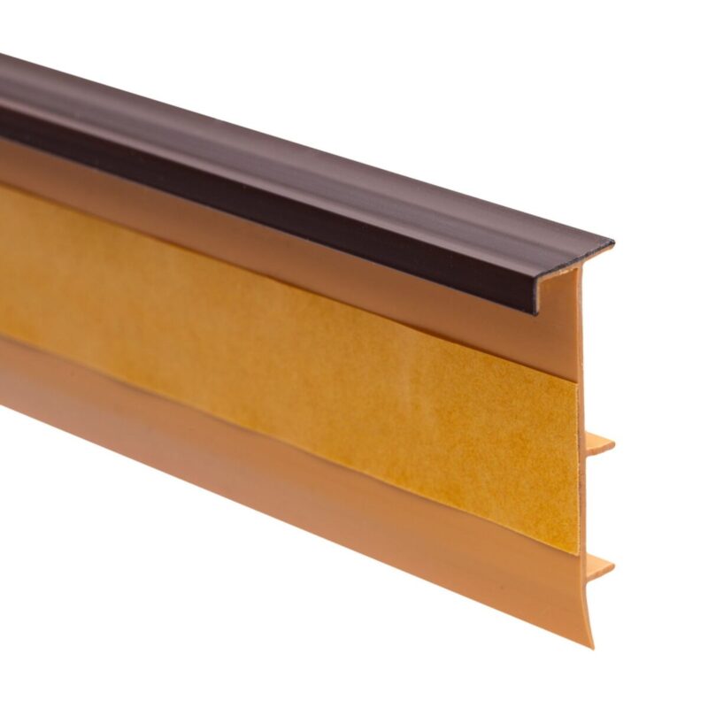 Plintă mochetă cu canal cablu, maro, 14x50x2500 mm, PVC